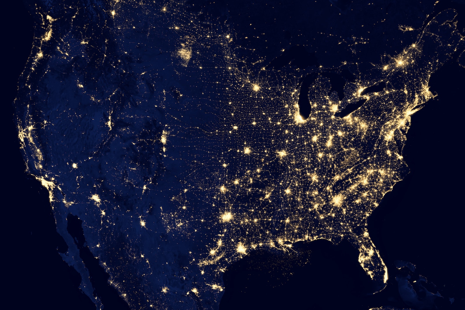 Photo by NASA aerial photography of city during night time