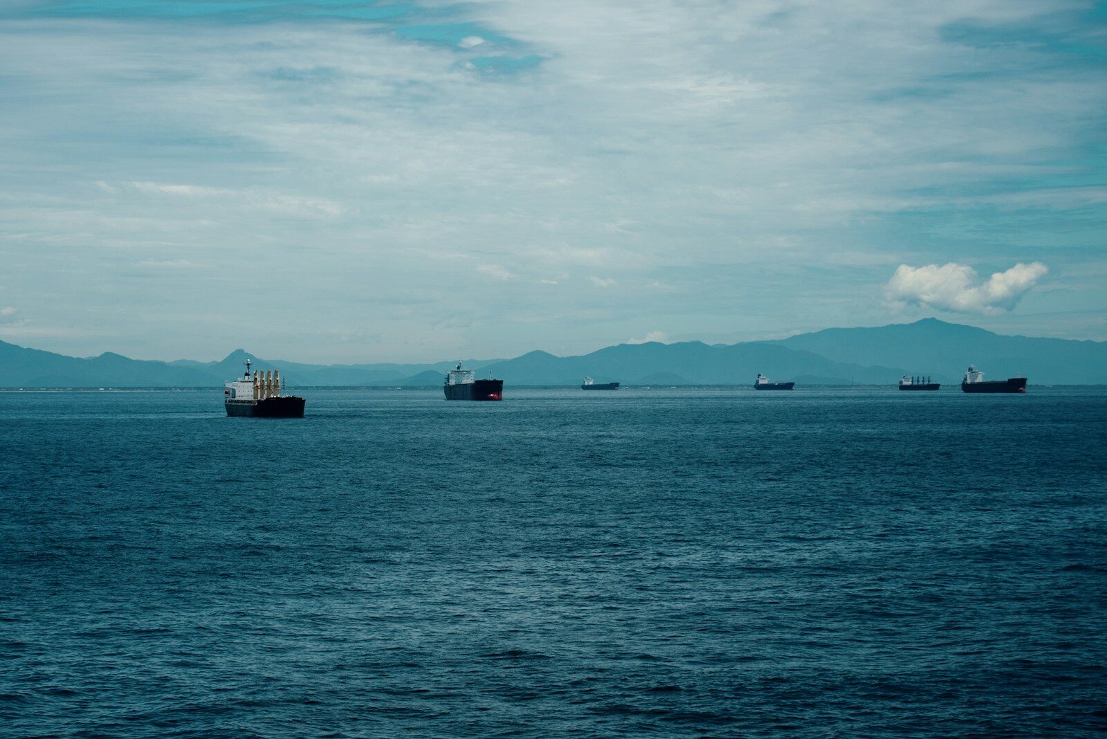 a group of boats in the water